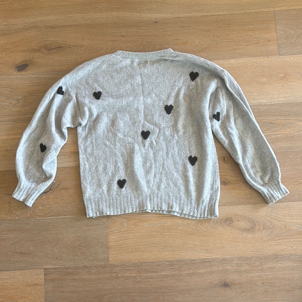 Gray Heart Pattern Sweater - image 3